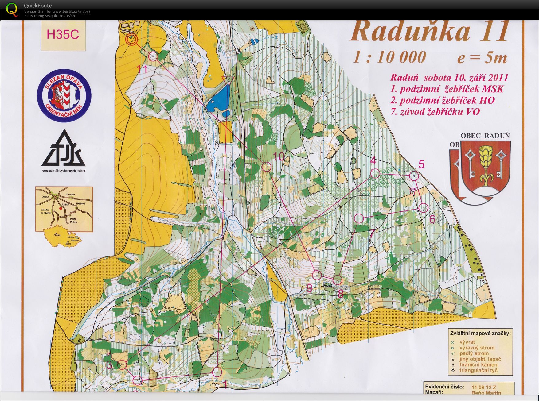 1.PKŽ  MSK - klasika, tříoblastní závod (10.09.2011)