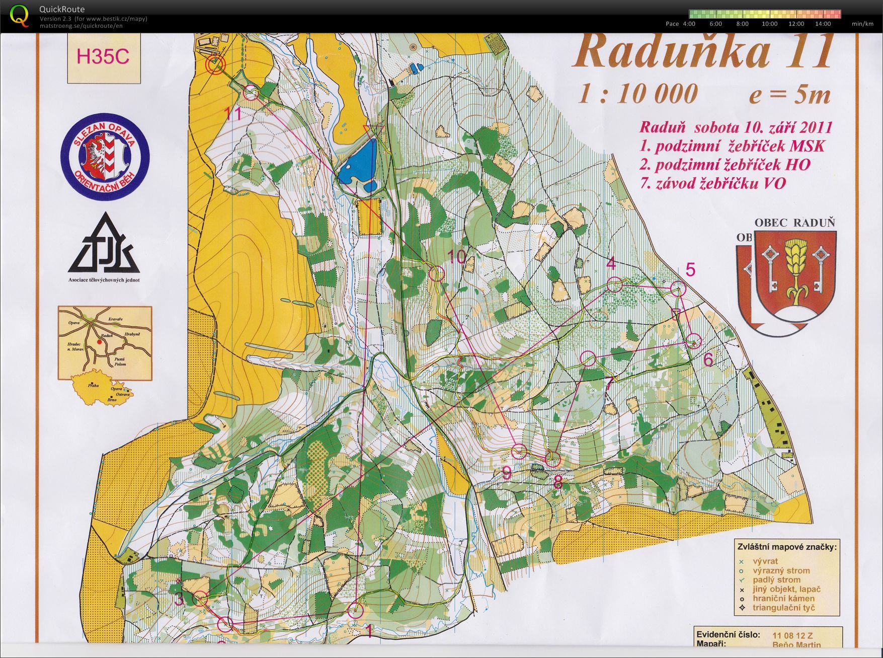 1.PKŽ  MSK - klasika, tříoblastní závod (10.09.2011)