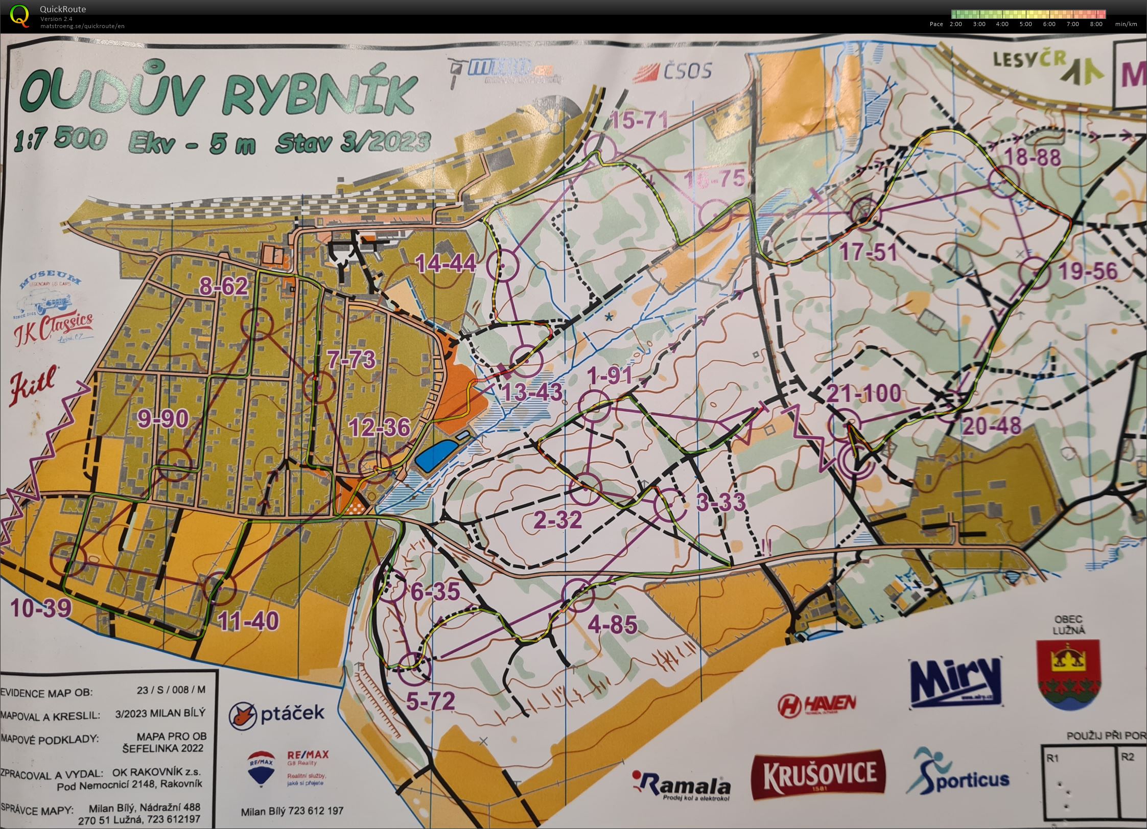 2 CP MTBO - Ouduv rybnik - M40 - middle (15.04.2023)