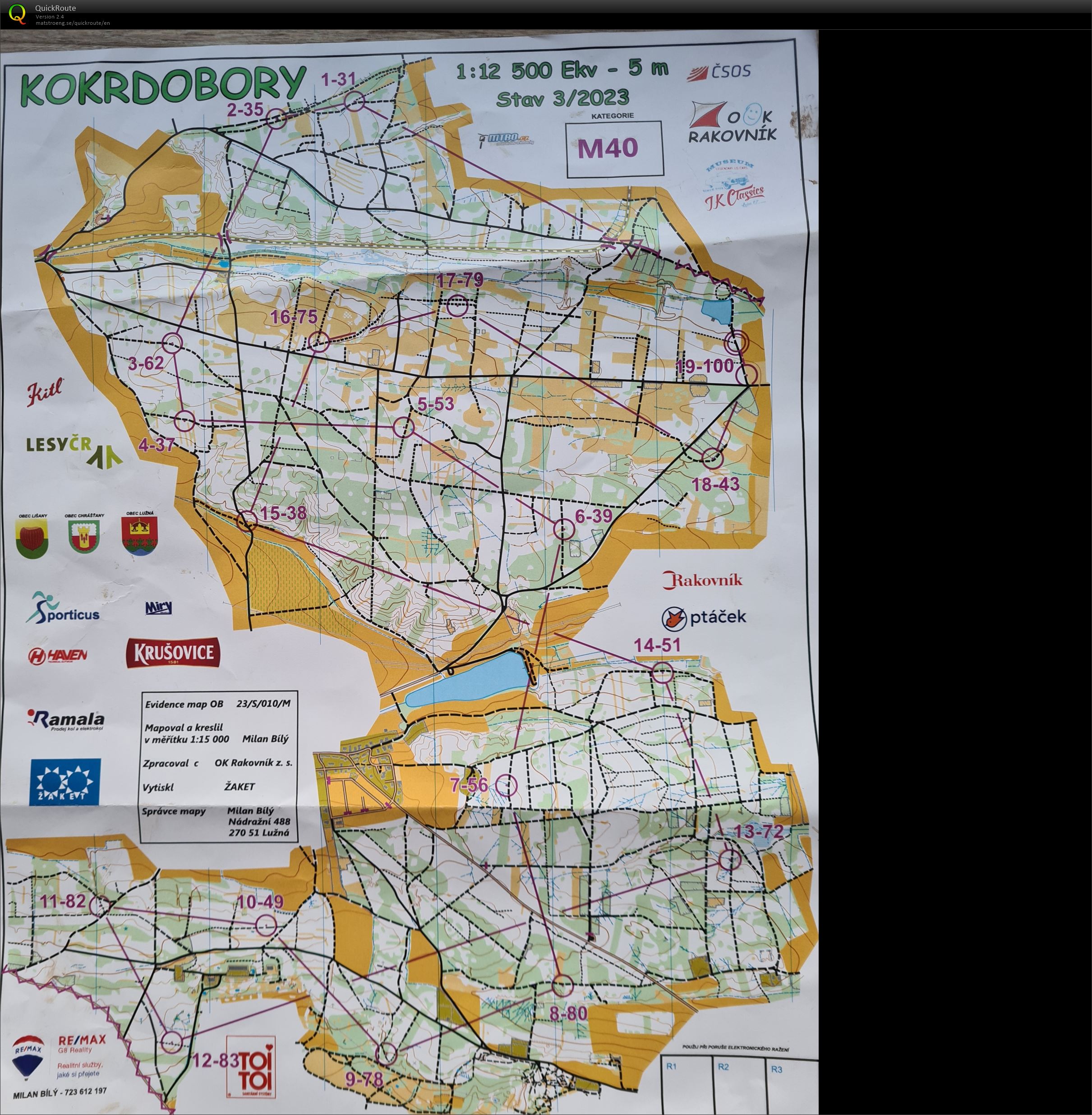 3. ČP MTBO - Lužná - M40 - long (16.04.2023)