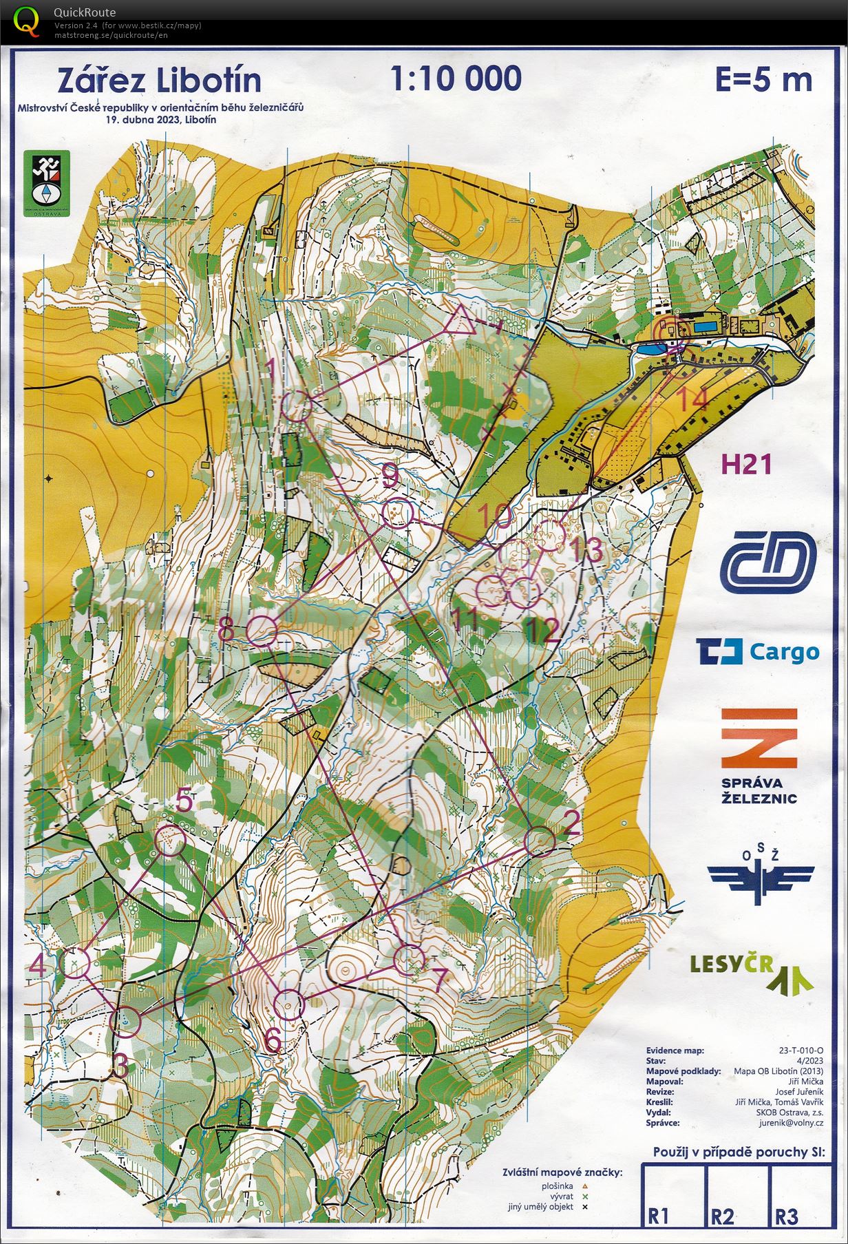 Mapový trénink (MČR v OB železničářů) (19.04.2023)