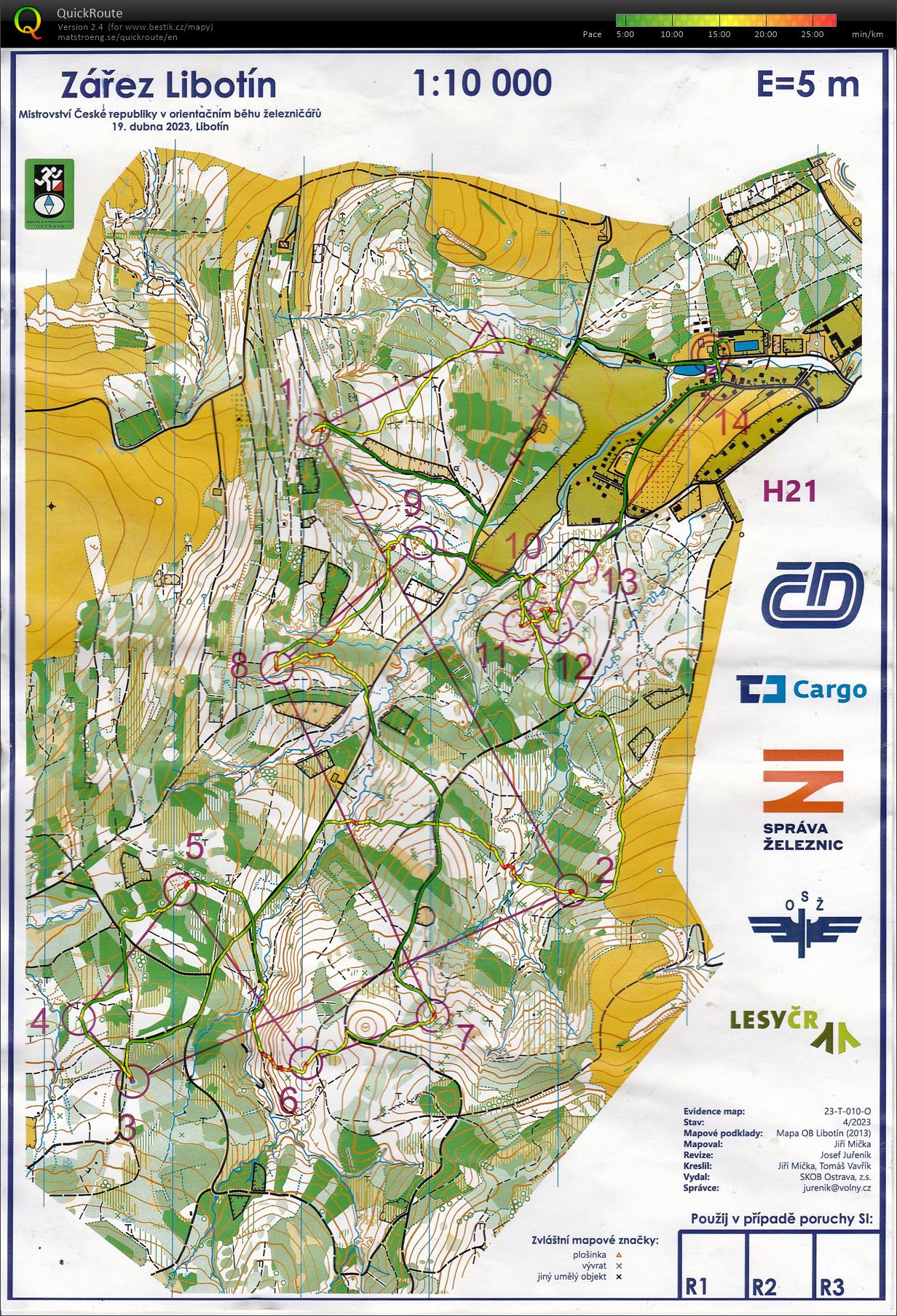 Mapový trénink (MČR v OB železničářů) (19.04.2023)