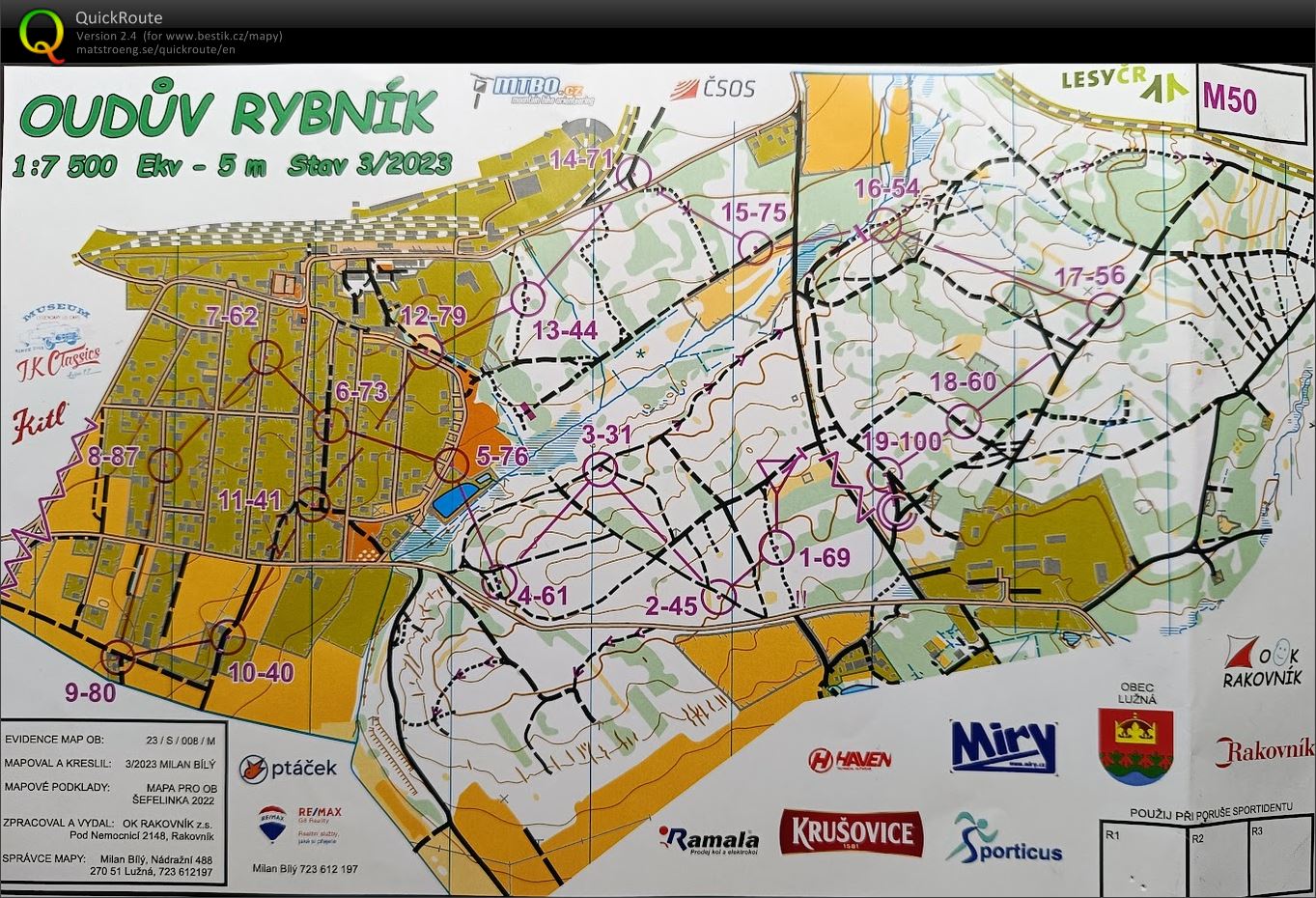 ČP MTBO 2.kolo, Lužná u Rakovníka (15.04.2023)