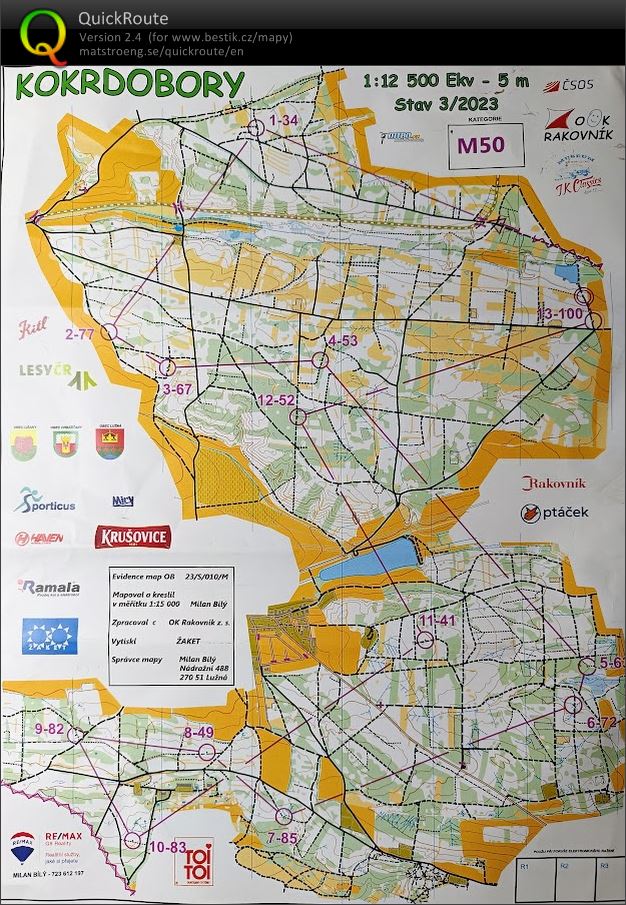 ČP MTBO 3.kolo, Lužná u Rakovníka (16.04.2023)
