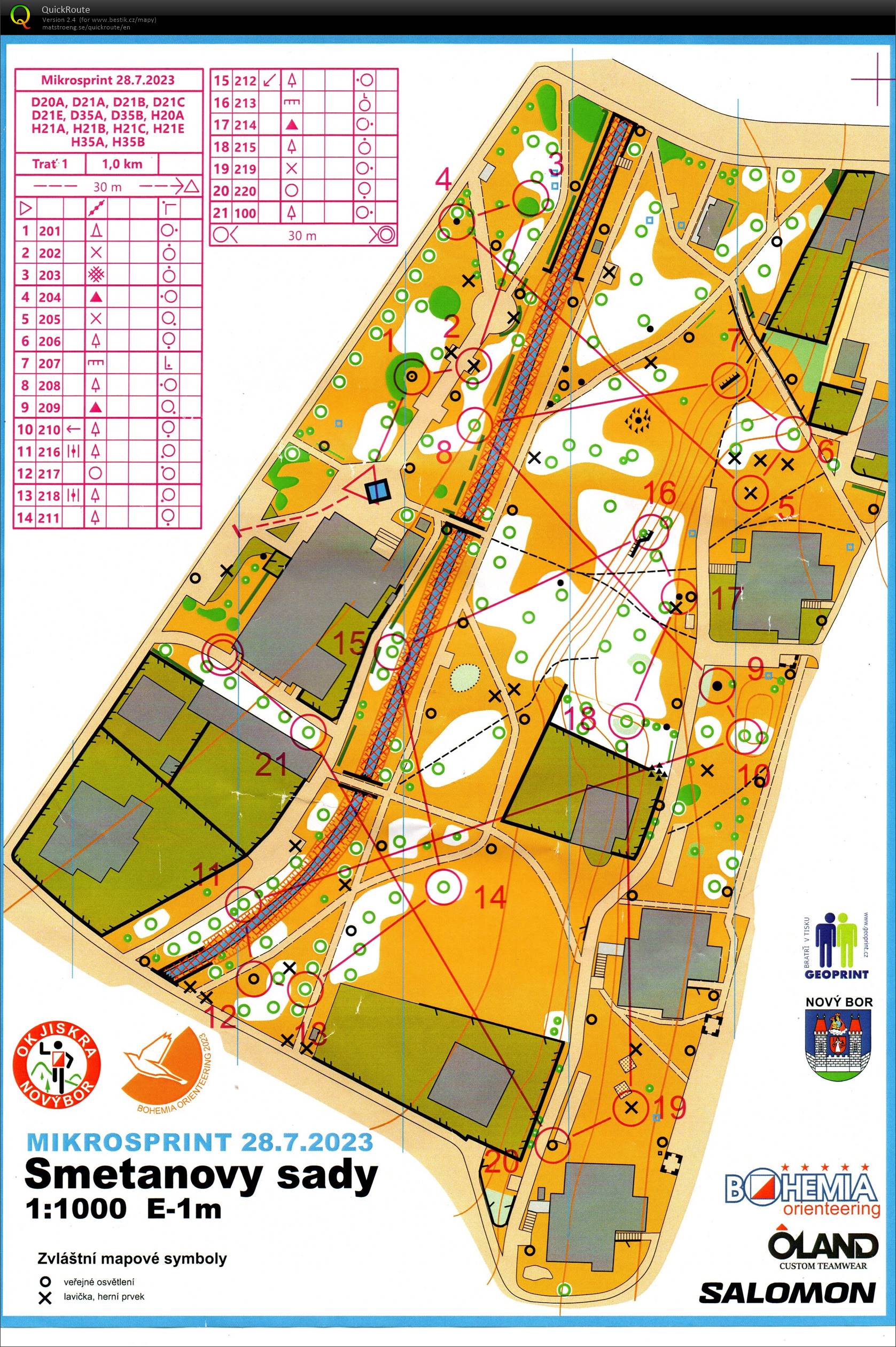 Bohemia orienteering, mikrosprint (28.07.2023)