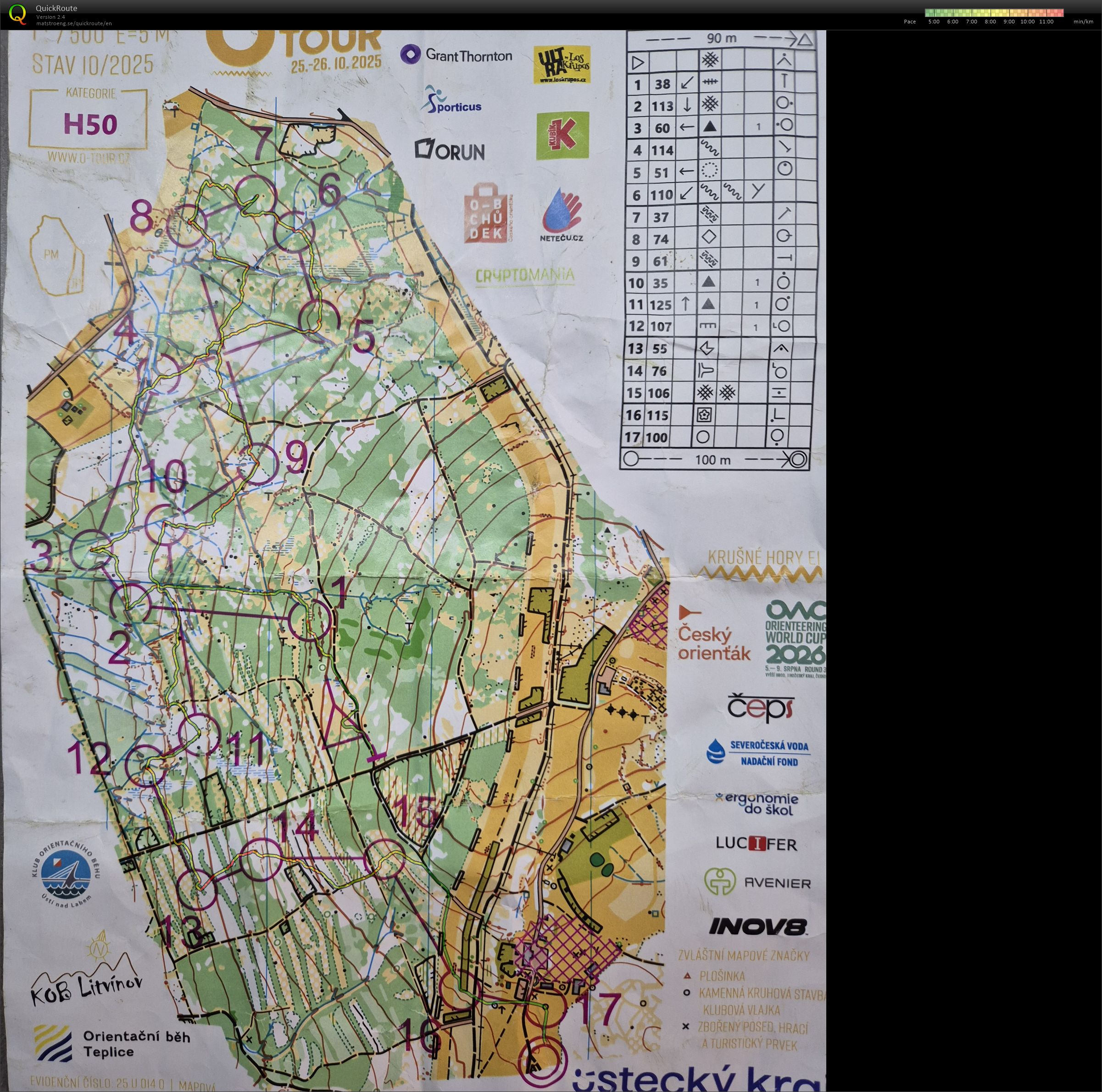 Czech O tour - Lesná - H50 - middle (25.10.2025)