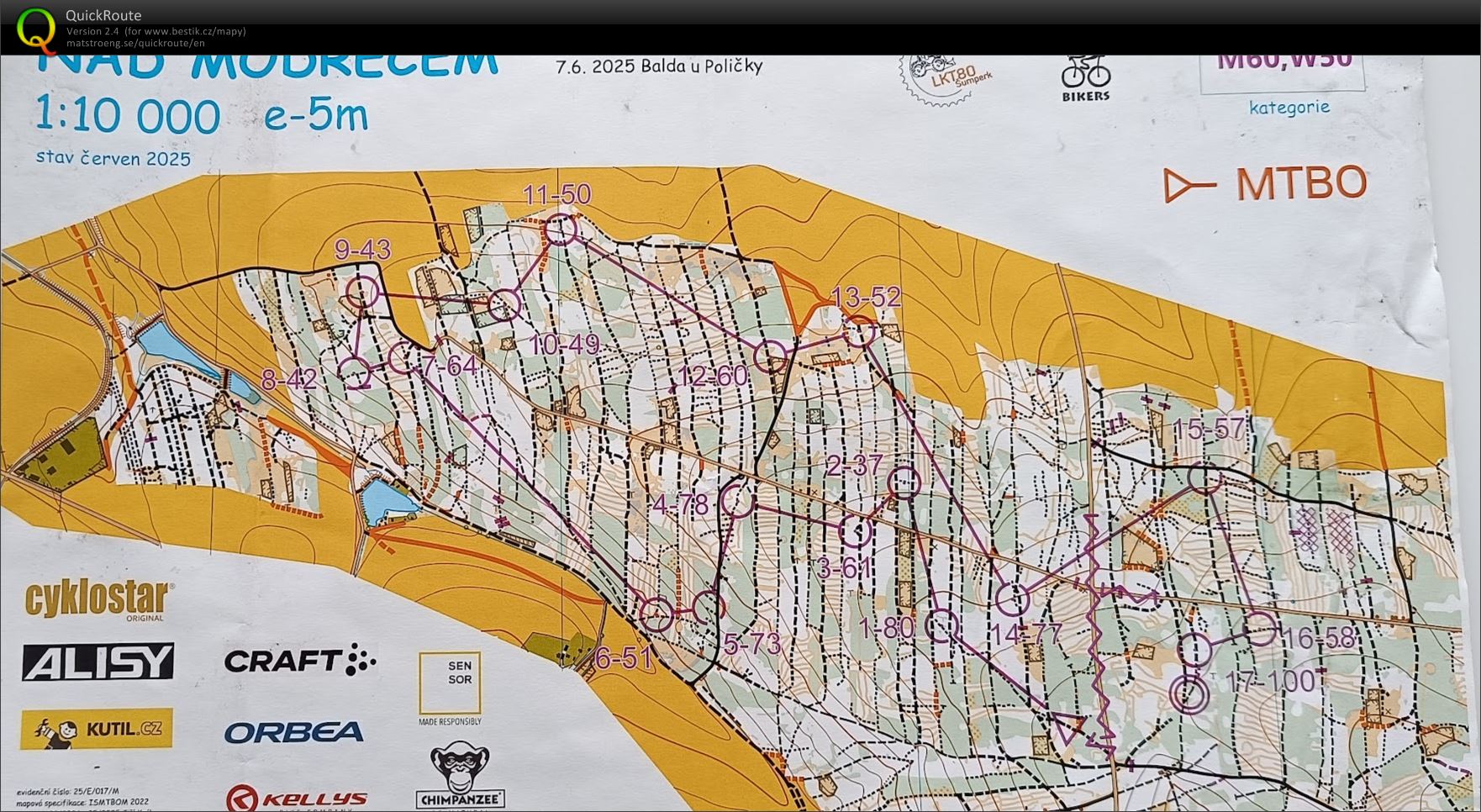 MTBO Český pohár 9. kolo (07.06.2025)