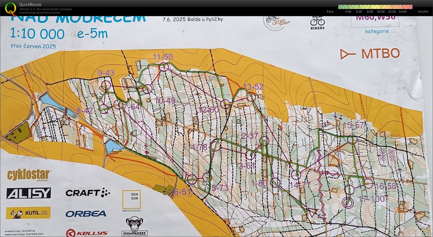 MTBO Český pohár 9. kolo (07.06.2025)