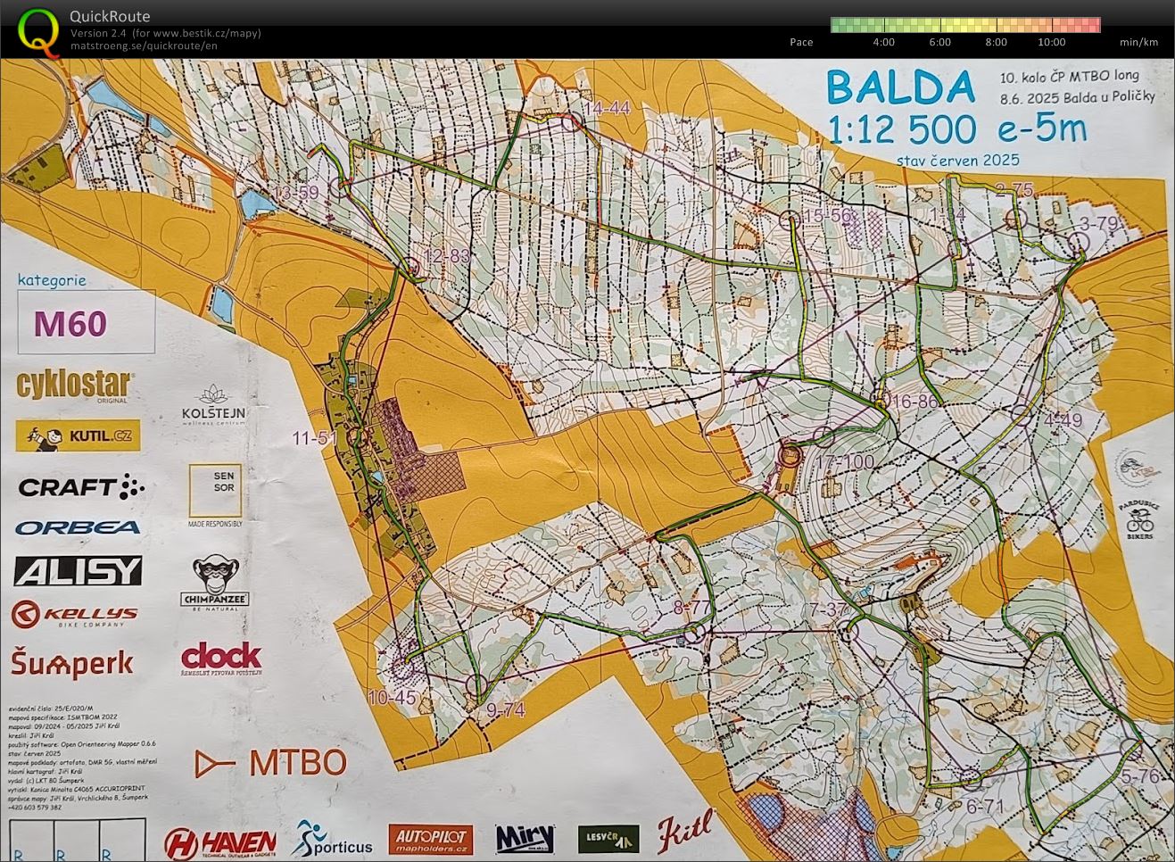 MTBO Český pohár 10. kolo (08.06.2025)